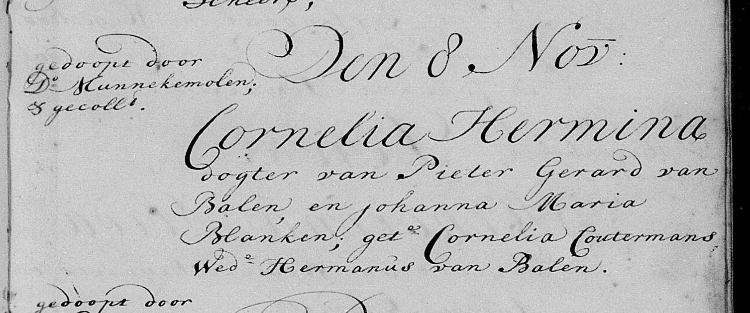 Doop van Cornelia, 8 oktober 1750 te Den Haag
